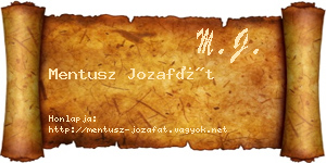 Mentusz Jozafát névjegykártya